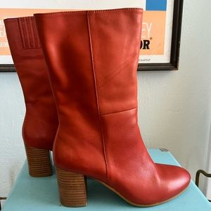 Anthropologie Silent D boots in a burnt orange
